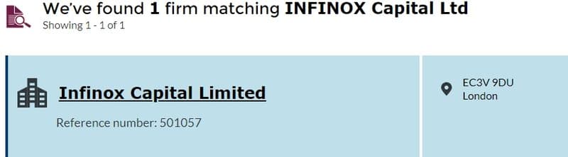 INFINOX FCA查詢