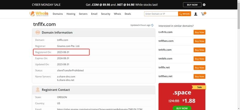 TNFL FX域名年限查询
