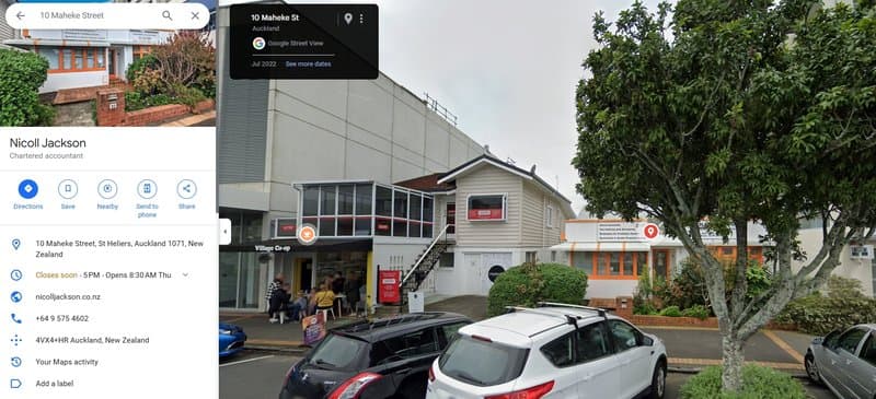 Googleマップで確認した住所に実在する会社