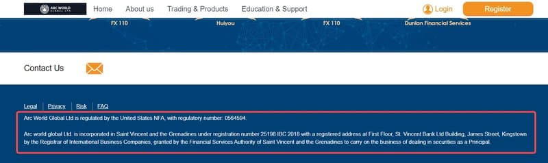 Arc World Global Ltd的官网信息显示