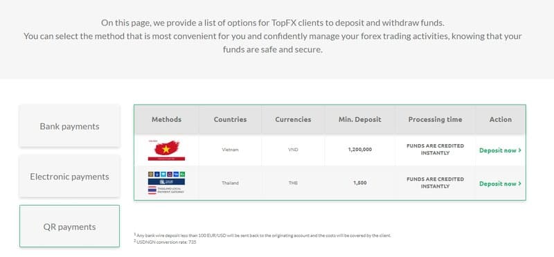 TopFX 存款方式3