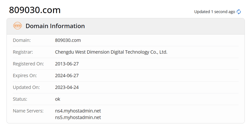 Finance 893 whois.com domain age data