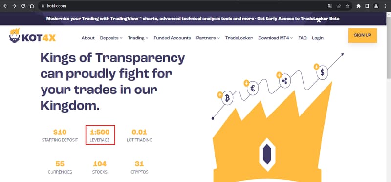 Thông tin tỷ lệ đòn bẩy trên trang web 1
