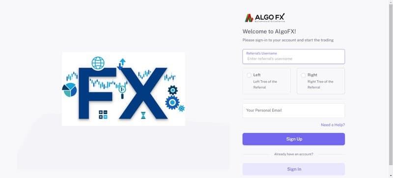 AlgoFX的账户注册流程