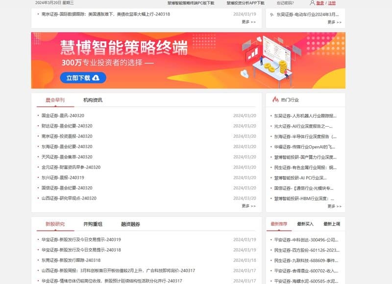 Bảng thông tin Huibo Investment Research