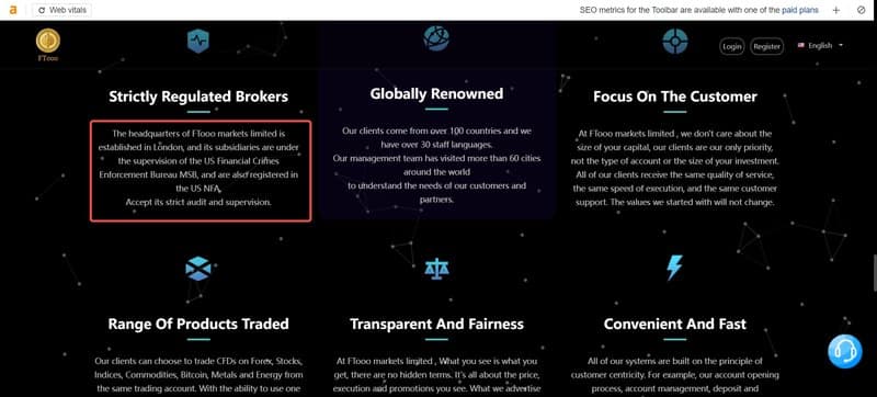 FTooo markets limited的监管信息