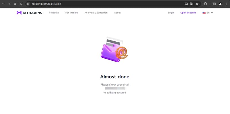 Official website showing account registration information 2