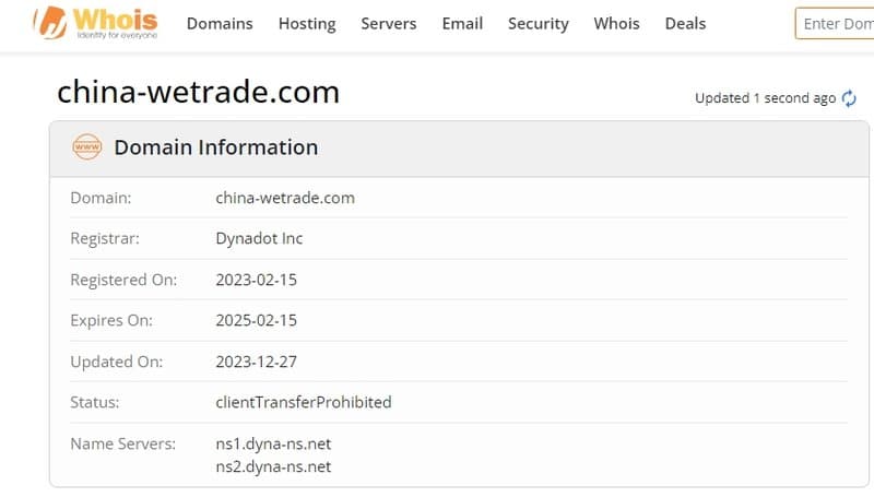 Wetrade Whois Registration