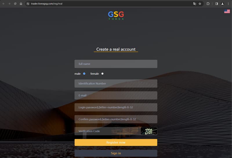 Trang web chính thức hiển thị thông tin đăng ký tài khoản 2