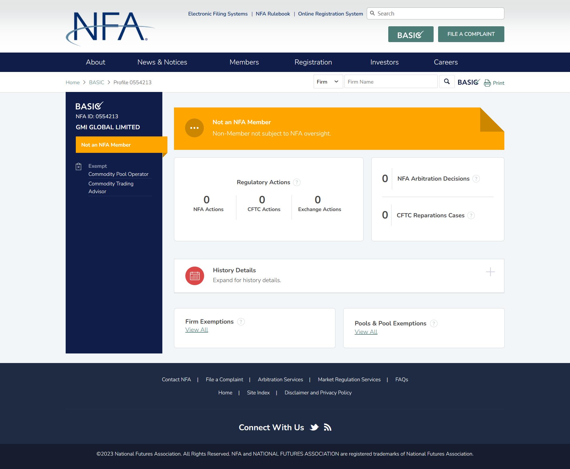 美国期货协会(NFA)核实