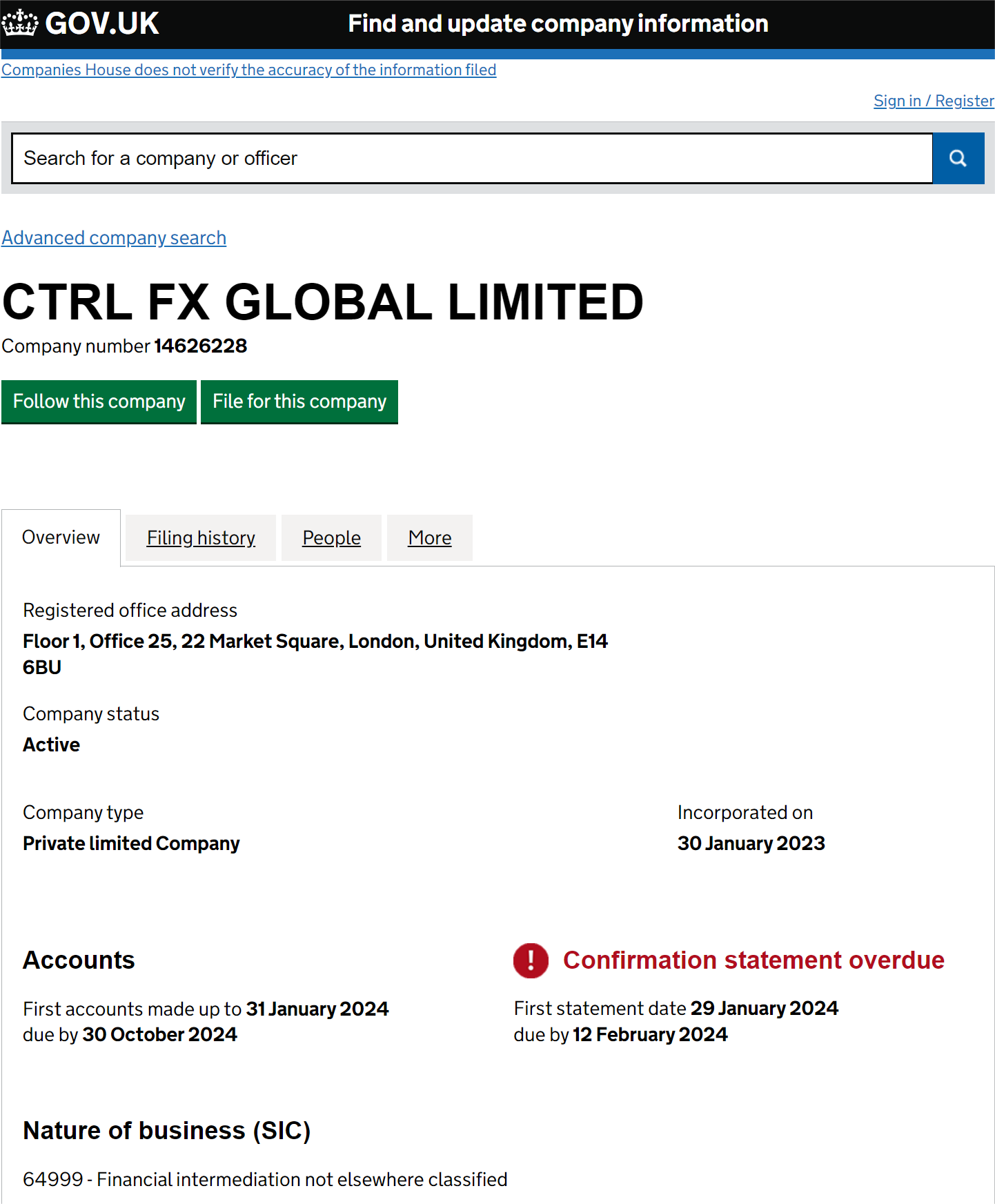 英国工商局(Companies House)