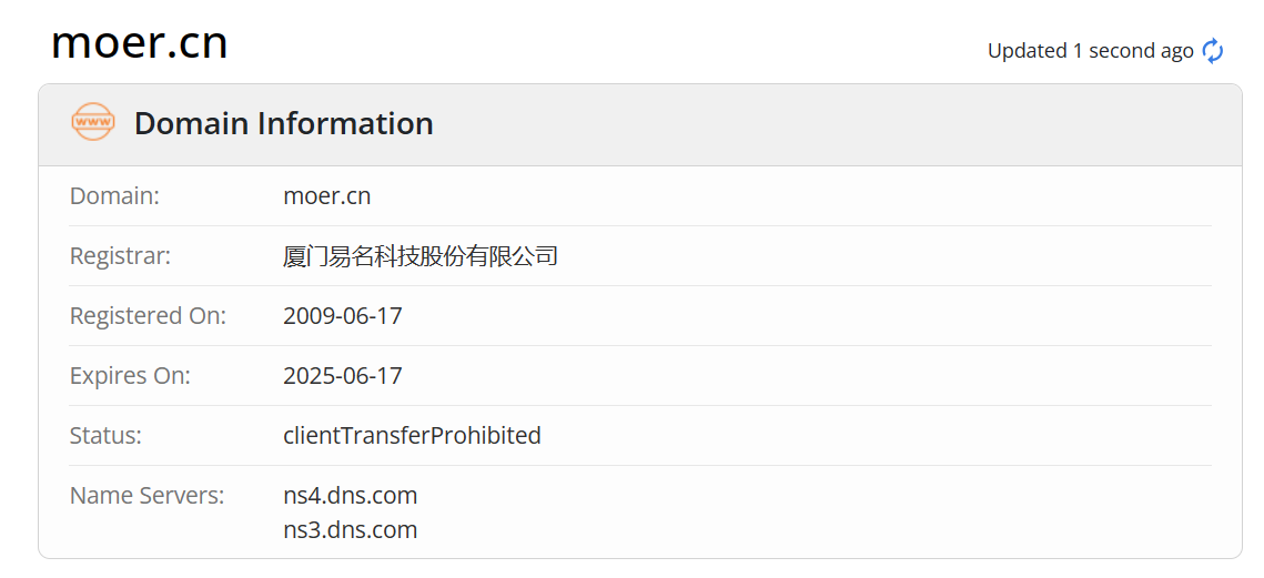 摩尔金融whois.com域名年限数据
