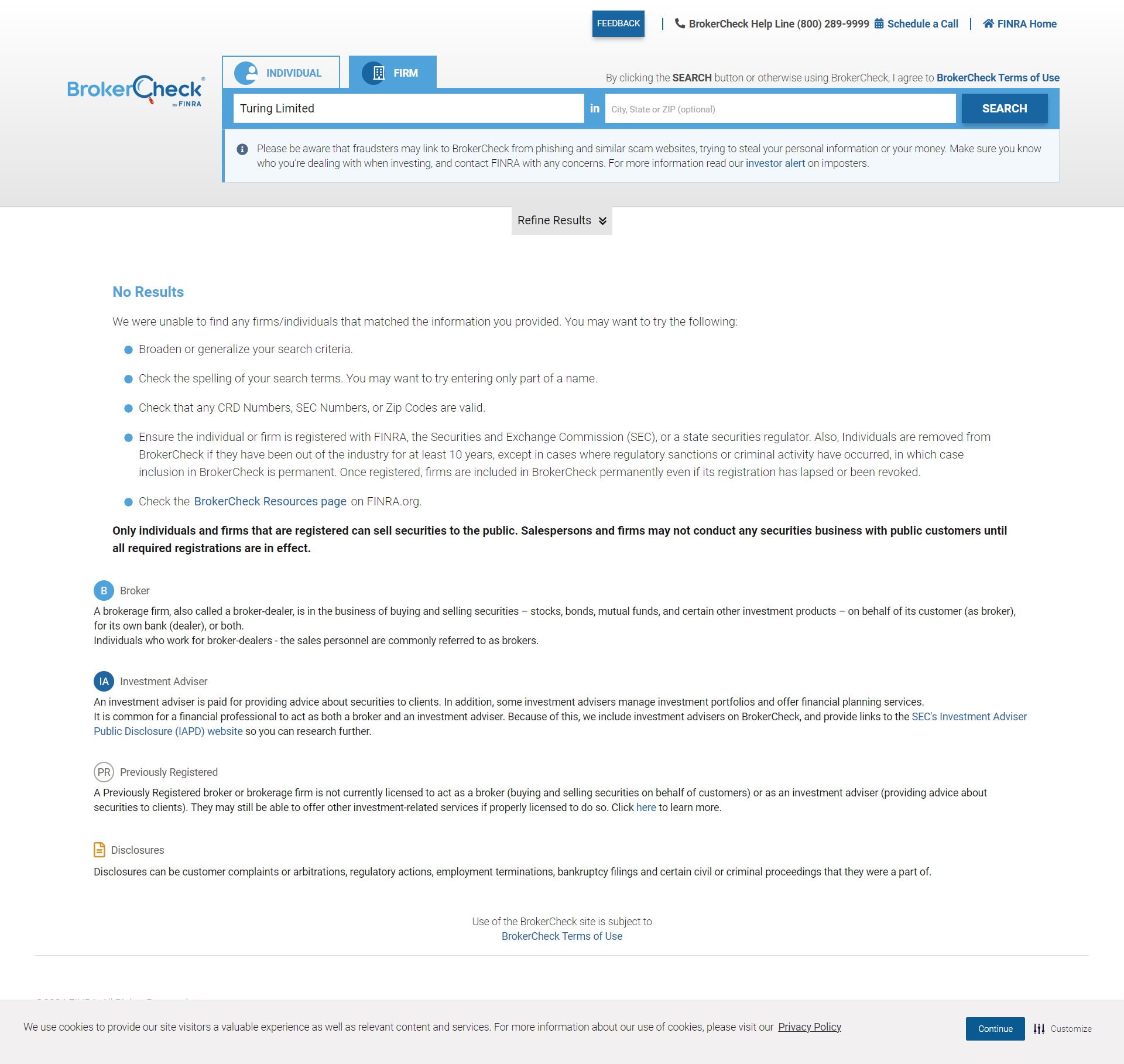United States Financial Industry Regulatory Authority(FINRA)