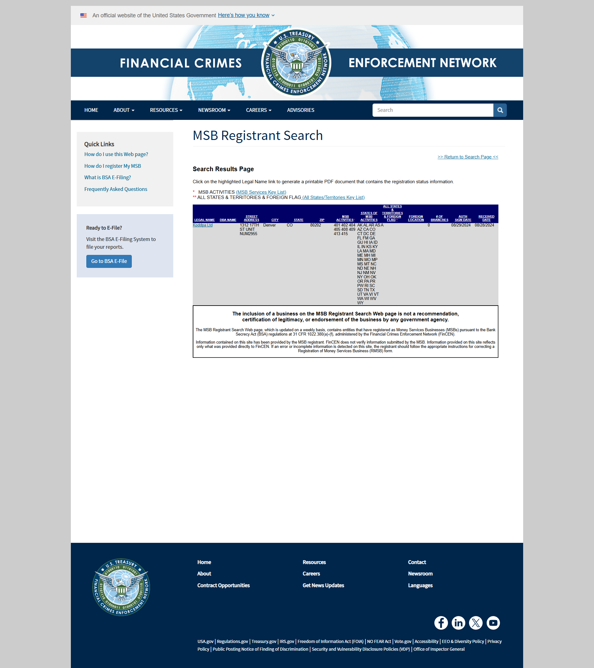 United States Financial Crimes Enforcement Network(FinCEN)
