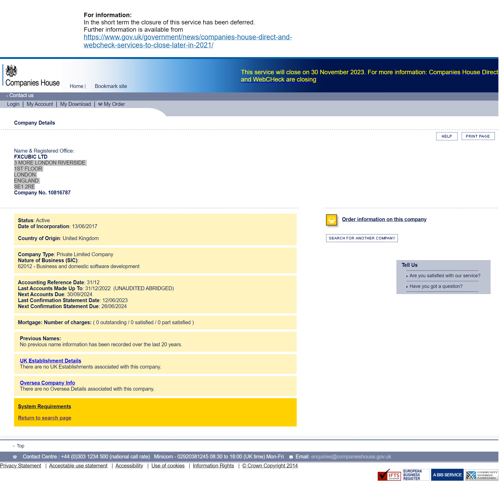 英国工商局(Companies House)
