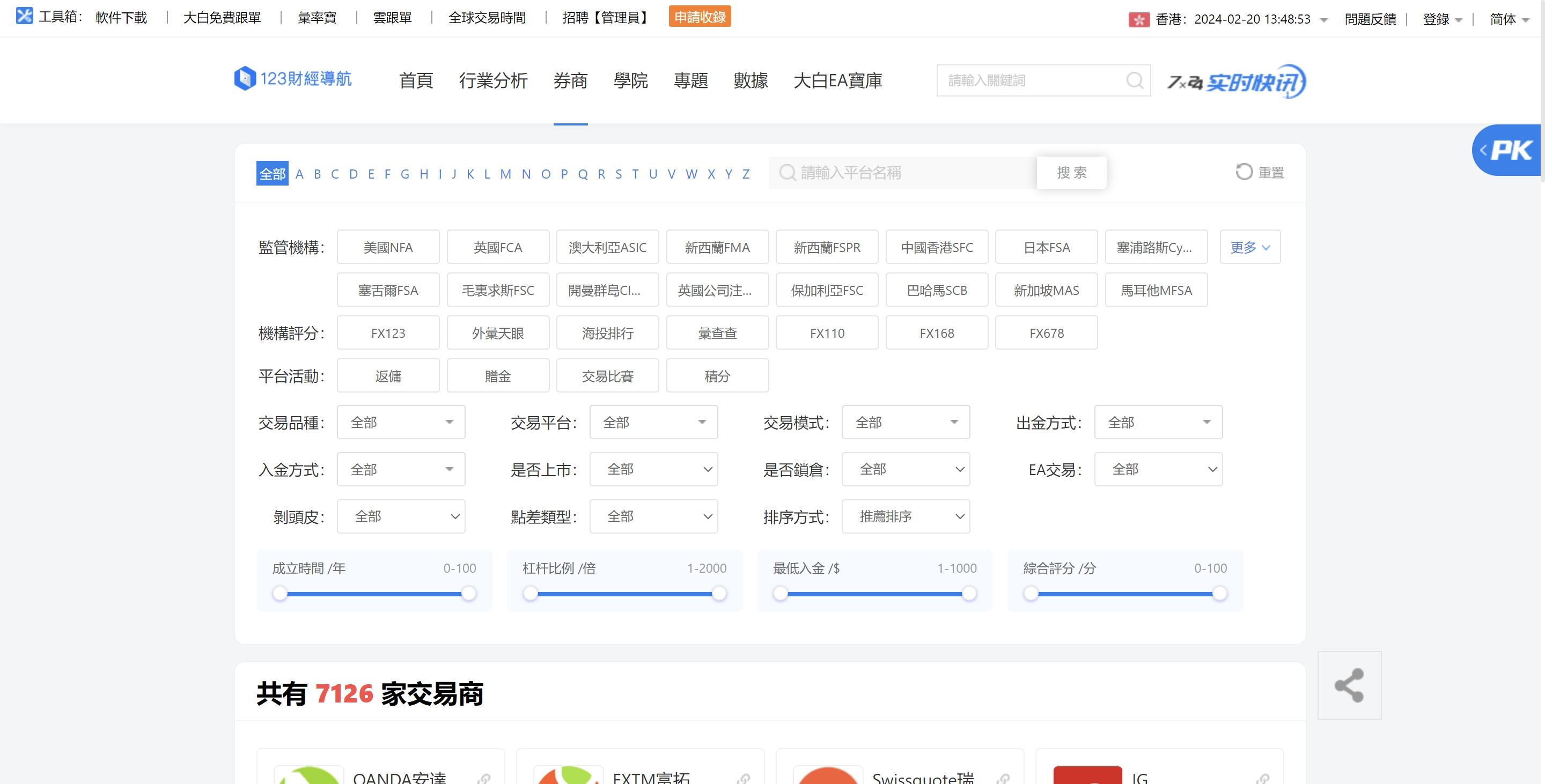 fx123 broker list