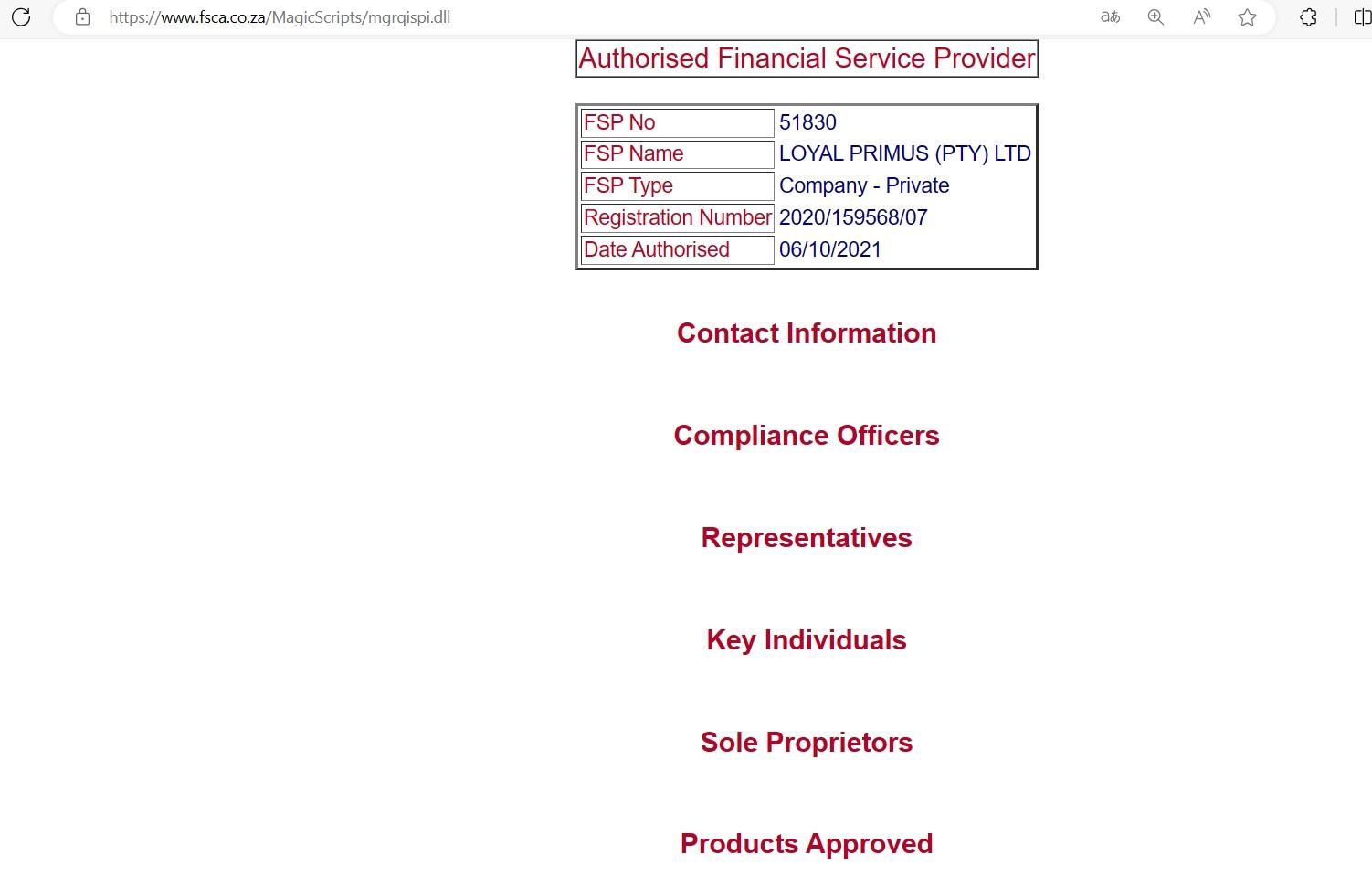 南非金融部门行为监管局（FSCA）