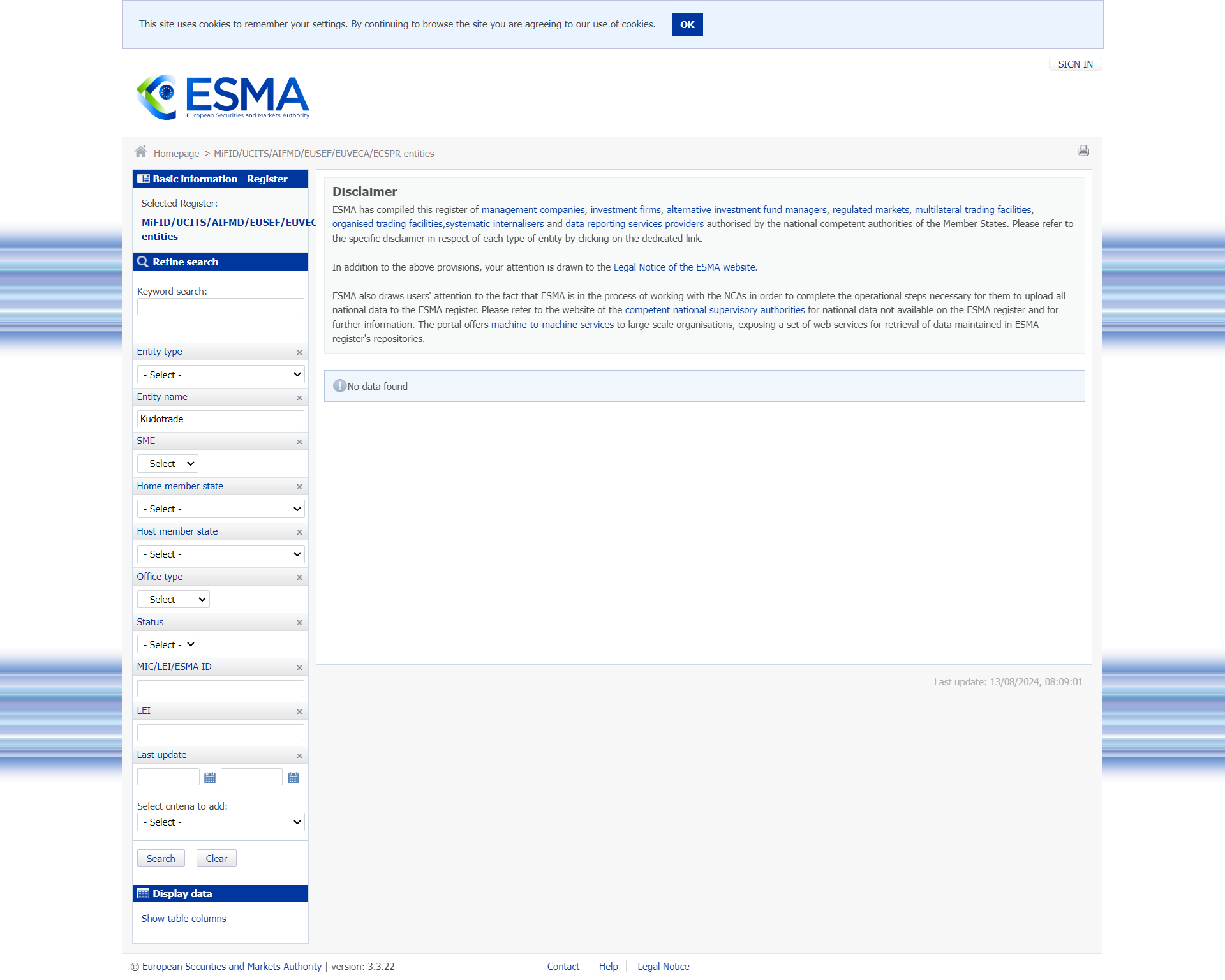 欧洲证券和市场管理局(ESMA)