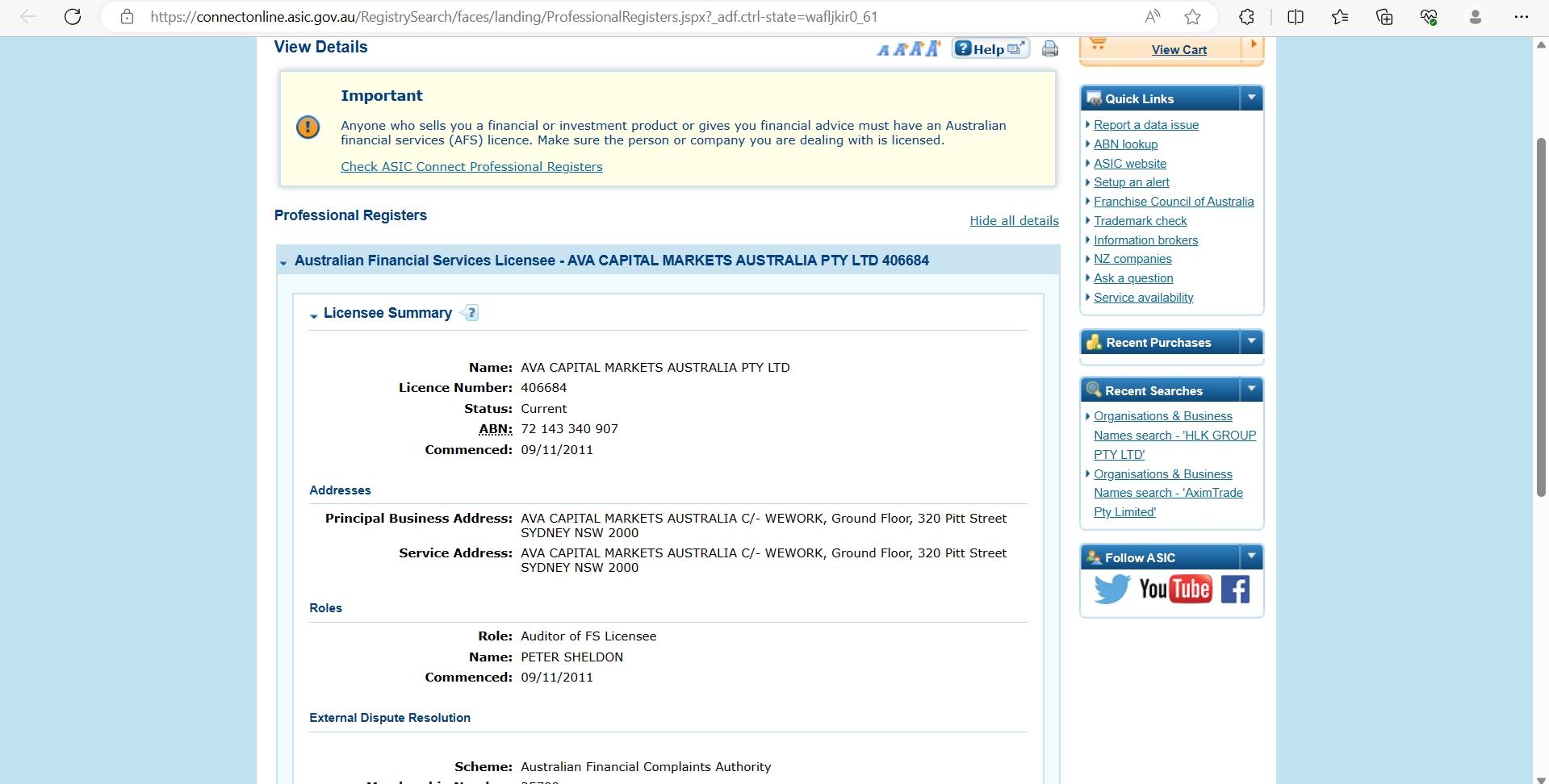 澳大利亚金融监管局(Australian Securities and Investments Commission,简称ASIC)