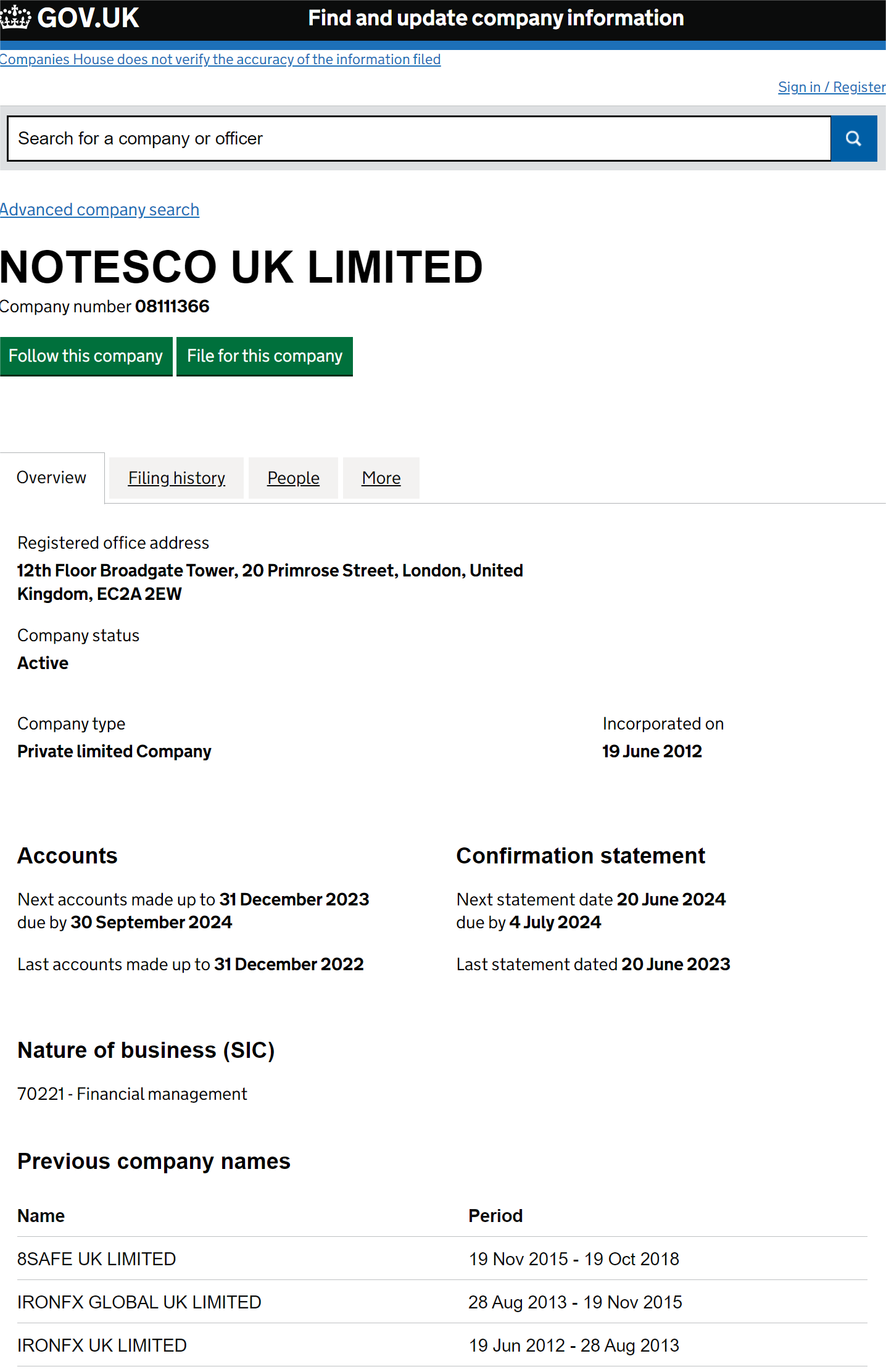 英国工商局(Companies House)